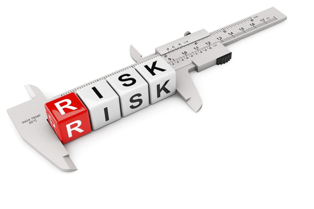 Caliper Measure Risk Cubes on a white background